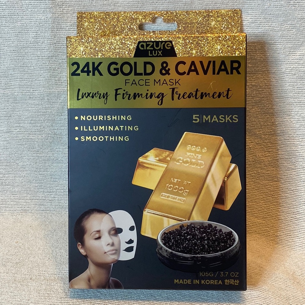 AZURE LUX 24K GOLD & CAVIAR MASK (5) BRAND NEW